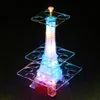 Party Decoration Colorful Luminous LED Crystal Eiffel Tower Cocktail Cup Holder Stand VIP Service S Glass Glorifier Display Rack D190C