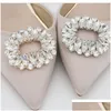 Pièces de chaussures Accessoires Chaussures en cristal Clip Décoration pour la fête de mariée Mariage Fleur Charme Femmes Pompe Bottes Clips Ornement Drop Delive Dhwrv