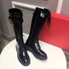 Botas curtas designer de luxo das mulheres meados de manga botas curtas cabeça redonda botão quadrado martin botas preto versátil sola de borracha botas finas