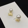 Designer de marca de luxo moda feminina brincos pérola jóias ouro clássico elegante jóias brinco para festa de casamento feminino orelha studs