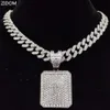 Anhänger Halsketten Männer Frauen Hip Hop Dog Tag Halskette mit 13mm Miami Cuban Kette Iced Out Bling Hiphop Mode Charme Schmuck360g