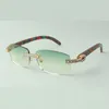 XL diamond wooden sunglasses 3524026 with natureal peacock wood legs and 56 mm Lenses