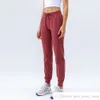 L-31 Pantaloni sportivi da donna per esterni Pantaloni da yoga fitness Slim Pantaloni da jogging sottili con tasche frontali Pantaloni da pista casual Pantaloni larghi dritti B222h