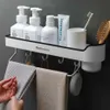 ONEUP Corner Bathroom Shelf Wall Mounted Shampoo Shower Shelves Holder Storage Rack Organizer Towel Bar Accessories 210423260i
