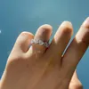 Designs 925 Silver Gold Plated Woman Eternity Heart Shape Ring Diamond Rings322J