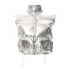 silver puffer coat womens