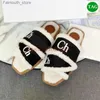 Slippers 2023 Nieuwe designer pantoffels Woody Flat Shearling Mule Slides Sandalen damesschoenen wit zwart roze beige bordeaux flip flopa Q230909