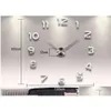 Relógios de parede Decoração de casa Grande Número Espelho Relógio Design Moderno Grande Relógio 3D Presentes Exclusivos Drop Delivery Decoração de Jardim Otnq6