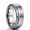 Luxury High Polished Classic Simple Abalone Shell Men Steel Tungsten Ring Silver Men Wedding Ring Jewelry261i