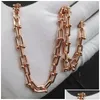 Pendant Necklaces 925 Sterling Sier Necklace For Women Hardwear Series Chain Link Charm Small U Type Luxury Brand Jewelry Q0603 Drop Dhbsf