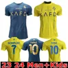 2023 2024 Al Nassr FC Soccer Jerseys Ronaldo Fans Player Home 23 24 Brozovic Ghareeb Talisca Telles Masharipov Lajami Men Kids Jersey Kit Football Shird al-Nassr fc