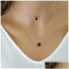 Pendentif Colliers Lava Rock Perle Collier Plume Feuilles Aromathérapie Huile Essentielle Diffuseur Pierre Or Sier Chaîne Pour Femmes Bijoux Dhf3Q