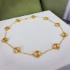 Designer-Halskette, 10 Blumen-Halskette, modische klassische Kleeblatt-Halskette, Charm, 18 Karat Roségold, versilbert, Achat-Designer-Halskette, Anhänger für Frauen, Valentinstagsgeschenk