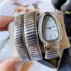 Marca Relojes de pulsera Mujeres Damas Forma de serpiente Estilo de diamante Banda de metal de acero de lujo Reloj de cuarzo Diseñador de moda adecuado duradero 301u