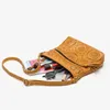 Avondtassen Nationale dameshandtas Grote capaciteit Zachte crossbody-schoudertas Weven Rits Carve-patroon Effen kleur Kwastje voor dames 230908