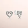 Orecchini a forma di cuore Swirl Autentico orecchino da donna in argento sterling 925 con diamante CZ Scatola originale per orecchini Pandora Hearts Fashion2944