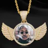 Collier avec pendentif ailes Po glacé en Zircon cubique pour hommes, sur mesure, bijoux Hip Hop avec corde, chaîne 261i