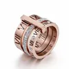 2023 Ring Designer Vrouwen Roestvrij Staal Rose Goud Romeinse Cijfer Ring Mode Bruiloft Engagement Sieraden Verjaardagscadeau geen box237y