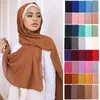 Scarves Ramadan Chiffon Hijab Scarf 72175cm Solid Color Muslim Fashion Shawl Headscarves For Women Islam HeadWraps Ladies Veil 230909