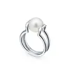 European Brand Gold Plated HardWear Ring Fashion Pearl Ring Vintage Charms Rings for Wedding Party Finger Costume Jewelry Size 6-8283m