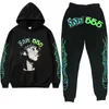 Sp5der Youth Thug 555555 Men's Women's hoodie Set High quality foam print spiderweb graphic tracksuit jacket and tracksuit pants for men joggers