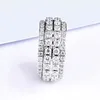 Ring Men's white gold diamond ring Europe and the United States shining luxury full of stars running finger R230909