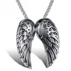 Jewelry Necklace Personalized Angel Wings Feather Men's Steel Pendant Necklace