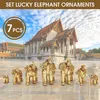 Mini Set Feng Shui Elegante Tronco di Elefante Statua Fortunato Ricchezza Figurine Artigianato Ornamenti Regalo per la Decorazione del Desktop di Home Office 20264z