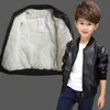 Jackets Boys Coats Autumn Winter Fashion Children's Plus Velvet No Two styles Warming Cotton PU Leather Jacket For 1 11Y Kids 230909