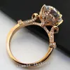 Luxury Jewelry Rose Gold Round cut 2ct Stone Diamond 925 Sterling Silver Engagement Wedding Band Ring for women257b