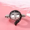 Cluster Rings The Nightmare Before Christmas Crystal Ring Sally Black Enamel Love Couple Gift Punk Jewelry Custom Women9132407251m