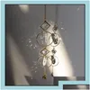 Trädgårdsdekorationer solfångare hängande kristallboll pärlor prydnad fönster uteplats gräsklippa månstjärna hänge glas prism regnbåg maker d dhtdk