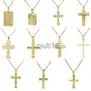 Anhänger Halsketten Anhänger Halsketten Einfache Mode Kreuz Kette Halskette Für Frauen Männer Luxus Damen Gold Schmuck Kruzifix Christian Ornament Geschenk x0909