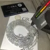GRA Hip Hop bijoux 2.0mm-6.5mm VVS Moissanite mossinate chaîne de Tennis diamant 925 argent or glacé plaqué colliers E3KK
