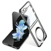 Funda de teléfono Vogue transparente magnética de lujo para Samsung Galaxy Z plegable Flip5 5G Membrana protectora completa Carcasa plegable con revestimiento transparente que admite carga inalámbrica