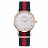 Cagarny Watches Women Fashion Quartzc Watch Clock Woman Rose Gold Ultra Thin Case Nylon Watchband Casual Ladies328C