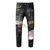 Мужские джинсы, дизайнерские джинсы, мужские, брендовые, белые, черные, в стиле рок, брюки возрождения, байкерские брюки, мужские брюки, вышивка с вышивкой, размер 28-40, качественный топ 877949913 x0911