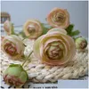 Couronnes de fleurs décoratives 5 pièces/lot artificielle 8 têtes fleur en soie 95Cm grande couronne de bouquet de pivoine pour la décoration intérieure décoration de mariage Otqal