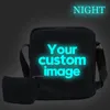 Duffel Bags Custom Your Image Luminous Messenger Bag Women Handbag Girls Crossbody Bag for Ladies Casual Shoulder Bags Bookbags Gift 230908