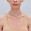 Justine clenqet nieuwe mode-persoonlijkheid Kettingontwerp Europese en Amerikaanse hiphop streetwear diamanten halsketting184Y