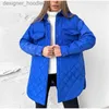 Women's Down Parkas Women Down Parkas Jacket Long Breasted Lapel Loose Warm Rhombus Cotton Padded Clothes Outwear Thickened Coats L230909