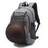 Outdoor Men's Sports Gym Bag Laptop Backpack USB Charging Travel Basketball Backpacks With Ball Holder Teenager Soccer Ball P257L