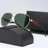 Luxury Designer sunglasses men square metal glasses frame mirror type cool summer Oval sun glasses for women mens With Box