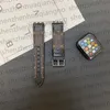 Luxury äkta läderklocka Band smarta remmar för Apple Watch Straps 38mm 40mm 49mm 42mm 44mm 45mm 3 4 5 SE 6 7 9 Series Iwatch Band Designer Spliced ​​Armband Wristband Bandband