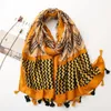 Missoni Korrugerad geometrisk bomull och linne halsduk vårens sommarhöst och vinter kvinnor lång sjal nisch scarf241e