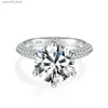 s925 Silver Moissanite half wall ring set in silver plated 18K gold women's fashion half arm ring Q230909