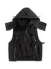 Erkek yelek yelek serisi hiphop taktik kapşonlu ceket çiftleri kolsuz 230909