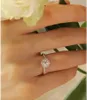 Hoge kwaliteit Luxe Moissanite Ring 925 Zilveren Glanzende Fashion Ring Moissan Diamond Engagement trouwring vrouwen hiphop sieraden