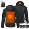 Other Sporting Goods Men Heated Coat USB Electric Battery Long Sleeves Heating Hooded Warm Winter Thermal Clothing 230909