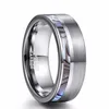 Luxus hochglanzpoliert klassische einfache Abalone Shell Männer Stahl Wolfram Ring Silber Männer Ehering Jewelry267W